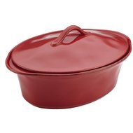 Rachael Ray Cucina Stoneware 3-1/2-Quart Oval Casserole, Agave Blue N3