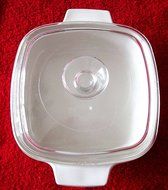 Corning Ware Bisque Abundance A-1-B Casserole with Clear Glass Lid 1 Qt