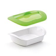 Lekue Steam &amp; Roast 1-2 Servings Ceramic Baking Dish and Silicone Lid, Green N2