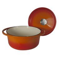 Artland La Maison Cast Iron Round Casserole Dish, 7.4-Quart, Green N2