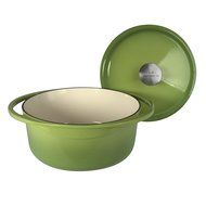 Artland La Maison Cast Iron Round Casserole Dish, 7.4-Quart, Green N3