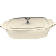 La Cuisine 22 Oz Mini Rectangular Enameled Cast Iron Covered Dutch Oven, Black N7