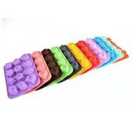 AUCH 2Pcs 3d Floral DIY Cake/Chocolate/Ice/Handmade Soap/Muffin/Biscuit Mold Cube Cup Tray Moulds, Random Color N2