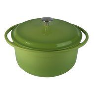 Artland La Maison Cast Iron Round Casserole Dish, 7.4-Quart, Green N4