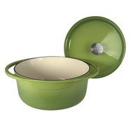 Artland La Maison Cast Iron Round Casserole Dish, 7.4-Quart, Green N5