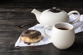 Now Designs London Pottery 4 Cup Pebble Teapot, Blue Flecks N4