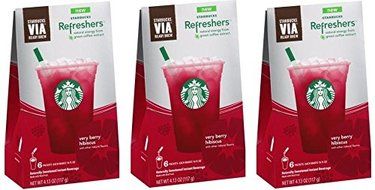 Starbucks VIA Refreshers&trade; Very Berry Hibiscus (3 Pack/Boxes) 15 Packets Total N2