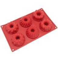 New Vermeil 6-cavity Silicone Fancy Bundt Cake Mold Muffin Cupcake Brownie Cornbread Mould