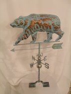 LARGE Handcrafted 3D 3- Dimensional BEAR Weathervane Copper Patina Finish