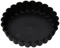 Matfer Bourgeat 345657 Exoglass Fluted Round Tartlet Mold, Black