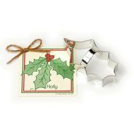 Holly Leaf Cookie and Fondant Cutter - Ann Clark - 4.5 Inches - US Tin Plated Steel