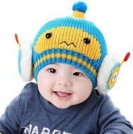 Winter Baby Kids Warm Hats Fleece Earflap Knitted Wool Hat Cap Cute Toddler Hats