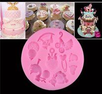 Baby Shower Silicone Fondant Cake Mould Mold Chocolate Baking Sugarcraft Decor N3