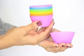 L.Store &reg; 12-pack Reusable Silicone Baking Cups / Cupcake Liners Xmas Gift N3