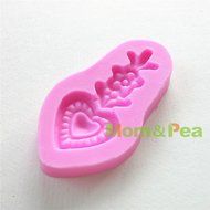 Mom&amp;pea 0641 Heart Pendant Shaped Silicone Mould for Fondant Cake Sugar Paste Cake Decoration 3d Cake Toppers... N4