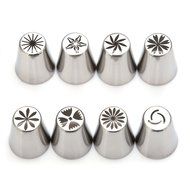 HENGSONG 8PCS Pastry Tips Piping Icing Nozzles Cake Sugarcraft Decoration Tool Stainless Steel