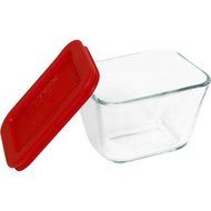 Non-Porous Glass Rectangle Food Storage, 4-Piece, 1.875-Cup, BPA-Free Plastic Lid, Oven, Microwave, Refrigerator...