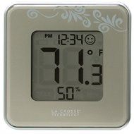 La Crosse Technology 302-604S Silver Indoor Digital Thermometer &amp; Hygrometer Station with MIN/MAX records &amp; Comfort... N2