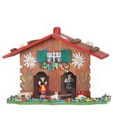 Hand Painted Weather House with Edelweiss, 3.5 Inch
