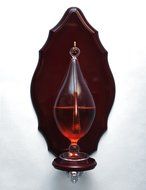 Hand Blown Weather Glass Barometer with Wooden Plaque and Drip Cup