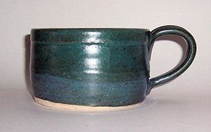 "ABC Products " - Hand Made Clay - Heavy Soup Bowl With A Large Looped Handle - You Can Spoon It Out - Drink It...