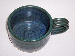 "ABC Products " - Hand Made Clay - Heavy Soup Bowl With A Large Looped Handle - You Can Spoon It Out - Drink It... N2