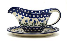 Polish Pottery Gravy Boat - Bleeding Heart
