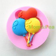 Mom&amp;pea 0630 Balloons Shaped Silicone Mould for Fondant Cake Sugar Paste Cake Decoration 3d Cake Toppers Mold...