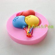 Mom&amp;pea 0630 Balloons Shaped Silicone Mould for Fondant Cake Sugar Paste Cake Decoration 3d Cake Toppers Mold... N2