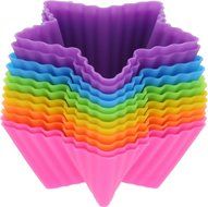 Cupcake Molds Silicone Baking Cups Muffin Cases Set of 12 Reusable Cupcake Liners N12