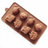 BST Cake Pan 8 Hole Vehicle Shape Cake Mold Ice Jelly Chocolate Mold,Silicone 23*12*2.5 CM(9*4.7*1 INCH)