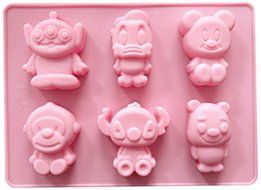 6 Cavity Cartoon Silicone mold chocolate molds cake DIY mould