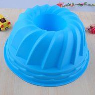 Beauty Clubs Bakeware Tray Mould Tool Swirl Bundt Ring Cake Bread Pastry Silicone Mold Pan N6