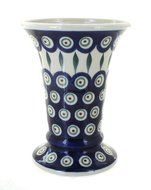 Polish Pottery Peacock Small Vase