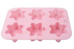 Leegoal (TM) 6 Cavity Snowflake Silicone Non Stick Cake Bread Mold Chocolate Jelly Candy Baking Mould