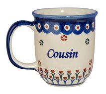 New Polish Pottery 12oz Mug - KUZYNKA, COUSIN (F)