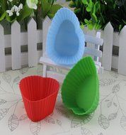 12 Pcs Set (In PVC Box) Basic Heart Shape Mold Cake Baking Silicone Mold Cupcake Muffin Cup Cake Heart Shape (... N2