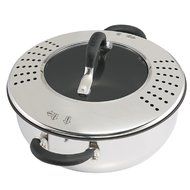Circulon Momentu Stainless Steel Nonstick 4-Quart Covered Casserole with Locking Straining Lid