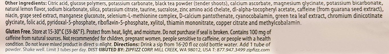 Zipfizz Healthy Energy Drink Mix, Lemon Iced Tea FFP, 30 Count N2