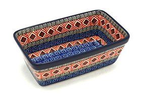 Polish Pottery Baker - Mini Loaf Pan - Aztec Sun