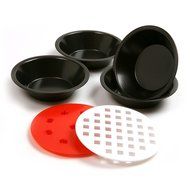 Kitchen, Dining &amp; Bar Nonstick 4 Mini Pie Quiche Tarts Pans and 2 Top Cutters 6 pc Set