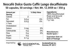 50 x Nescafe Dolce Gusto Lungo Decaffeinated Capsules N5