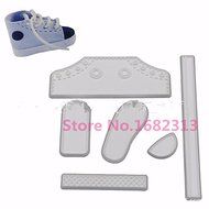 6PCS/SET Plastic Fondant Baby High Cut Sneaker Baking Cutter Cake Mold Baby Shoe Decorating Tools for Cake