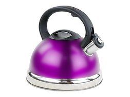 Alpine Purple Finish Encapsulated Base 18/10 Stainless Steel Whistling Tea Kettle Pot N2