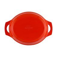 Rachael Ray Cast Iron 3-1/2-Quart Covered Oval Casserole, Orange N2
