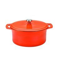 Rachael Ray Cast Iron 3-1/2-Quart Covered Oval Casserole, Orange N3