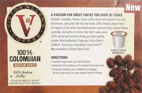 Victor Allen Coffee 100% Colombian, Medium Roast Single Serve Cup for Keurig K-Cup Brewers, 12 Count