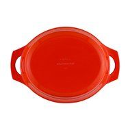 Rachael Ray Cast Iron 3-1/2-Quart Covered Oval Casserole, Orange N4