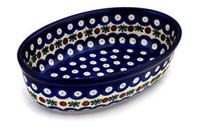Polish Pottery Oval Baker 8-inch Mosquito N5