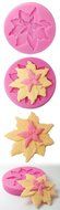 FOUR-C Cupcake Top Mold Leaf Cake Design Silicone Mould Color Pink N2
